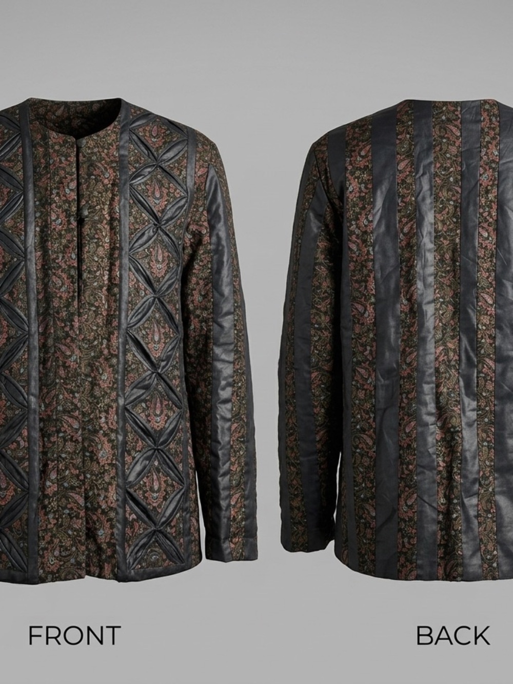 🖤✨ VTG 80s 90s Artisan Handmade Paisley Quilted Jacket Boho S L.‎ 8867-4 ✨🖤